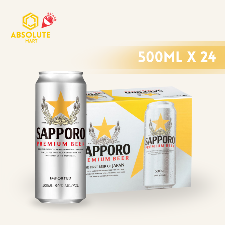 SAPPORO Japanese Premium Draft Beer 500ML X 24 (CAN) | Lazada