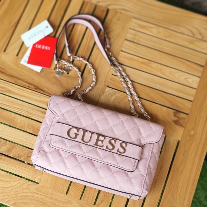 Guaranteed Original Guess Illy Convertible Quilted Leather Chain Strap