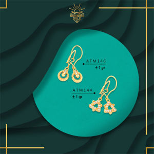 ANTING WANITA EMAS KADAR 375/8KARAT DAN EMAS KADAR 300/6KARAT ANTING REMAJA DEWASA MODEL BARU ATM 144 ATM 146