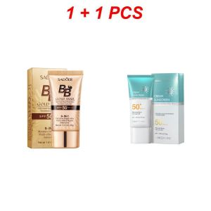 [2 ~ 3 วันส่ง]【ซื้อ 2 บวก 2】ครีมกันแดด SPF 50 + PA +++ น้ำหนักเบา ป้องกันเหงื่อ ไม่เหนียว ครีมกันแดด UV 50g BB ครีมคอนเซลเลอร์ น้ำคอนเซลเลอร์ครีมรองริ้วรอยสิวดีดำจุด-1335