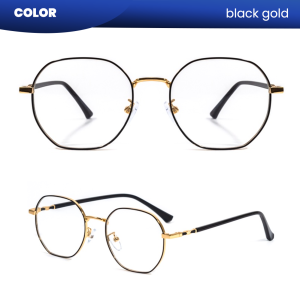 IOOI Eyewear -  Kacamata Bulat Bahan Metal Lensa Anti Radiasi Blueray Photocromic Pria Wanita 72673