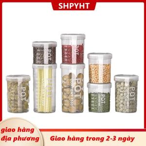 [COD] SHPYHT Giao hàng địa phương Nhà bếp hạt kín container trong suốt Snack lưu trữ container chống ẩm ngũ cốc và hạt kín lưu trữ thùng hộp