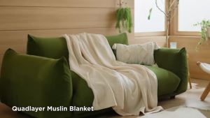 100% Cotton Muslin Blanket 6-Layer Lightweight Blanket for Bed Pre-Washed Breathable Gauze for Bed Layering All-Season Comfort