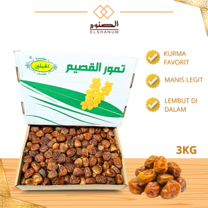 Kurma Sukari Madinah Al qassim 3kg - Korma sukkari Basah -SHABANI STORE