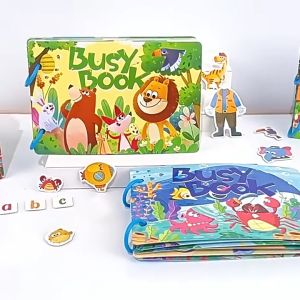 Buku Busy 早教忙碌书安静书 Busy Book Toy 宝宝手工材料包益智贴纸书 Educational Learning Sticker Activity Book Kids Toy