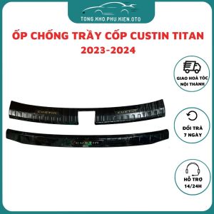 Ốp chống trầy cốp trong ngoài xe Huyndai Custin 2023-2024-2025 Mẫu TITAN phay xước cao cấp