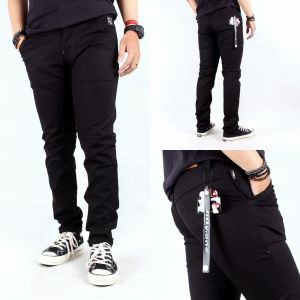 Fifty One Celana Chino Pria Panjang Slimfit Chinos cowo cino cowok bahan katun twill streach melar