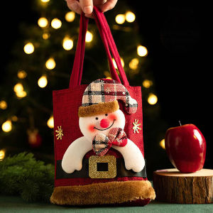 Christmas Candy Bag Gift Bag Knitted Tote Bag Christmas Present Exchanging Gift Surprise Gift