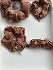 19mm mulberry silk hair scrunchies for women elegant brown hair tie for lady high quality hair accessories