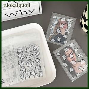 tuokaiguoji 50 cái trong suốt tự dính đóng gói lưu trữ túi dễ thương phim hoạt hình con chó photocard chủ thẻ Bìa bảo vệ ảnh phim bảo vệ