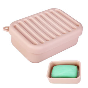 Portable Silicone Soap Box Leak-Proof Travel Soap Case Durable Soap Storage Holder with Drying Mat