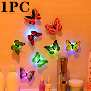 【Free Shipping】10Pcs Glowing 3D Butterfly LED Butterfly Wall Stickers LED Night Light Decoration Night Lamp Beautiful Butterfly