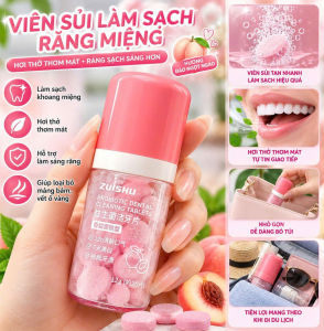 Viên Làm Sạch Khoang Miệng ZUISHU Hương Đào | Chai 12g Khoảng 20 Viên Dễ Cất Trong Tủ Đồ Cá Nhân