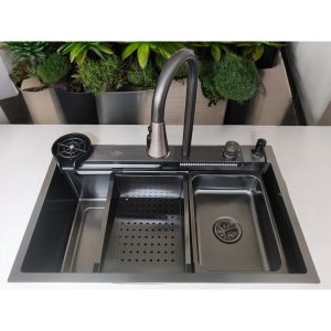 Ready stock Waterfall Premium Nano Sink Package Deals Stainless Steel Rainfall Sink kitchen