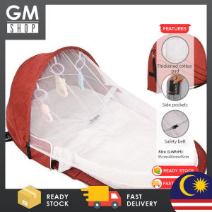 GMSHOP Baby Mosquito Net Foldable Baby Net Newborn Travel Comfortable Mattress and Detachable Bed Kelambu Bayi Tilam