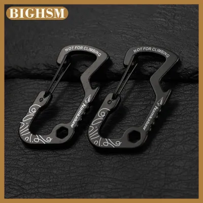 BIGHSM Anti-Corrosion Multifunctional Outdoor Carabiner Spring Hook with Bottle Opener Wrench for Fishing Climbing Travel Trips