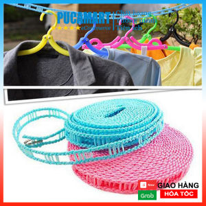 [HCM]Dây Phơi Quần Áo 5m Bằng Cước Nhựa 2 Đầu Có Móc Thép Treo Dây Phơi Di Động - PucaMart