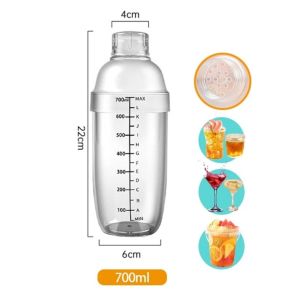 Plastic Cocktail Shaker with Scale 350-1000ml Home Bar Drink Mixer Milk Tea Cup 摇杯 MY Ready Stock