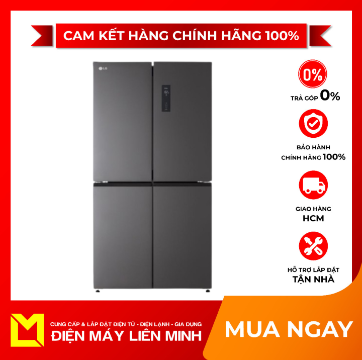 [Trả góp 0%]Tủ lạnh LG Inverter 470 lít Multi Door GR-B50BL - GIAO TOÀN QUỐC - MIỄN PHÍ HCM