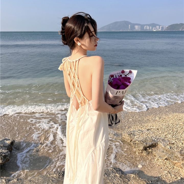 Váy maxi trắng đi biển đẹp tay bồng 2022 - Lami Shop- 22110