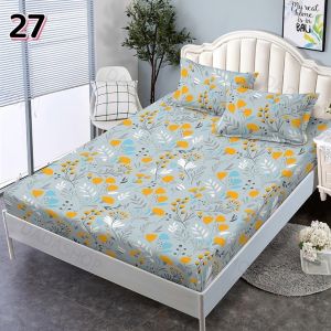 ผ้าปูที่นอน ลาย27  D1/1 ยางรัดรอบเตียง 360 องศา (ยังไม่รวมปลอกหมอน) ขนาด 3.5ฟุต/5ฟุต/6ฟุต สูง10นิ้ว สวมใส่สบายไม่หลุดง่าย เข้ามุมไร้รอยต่อ