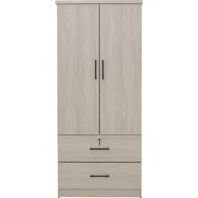 (JIJI.SG) DUBLIN 2 Door Wardrobe With Drawers (Pre-Assembled) - Bedroom Furniture / Cabinet / Wardrobe / Drawers / Bulky