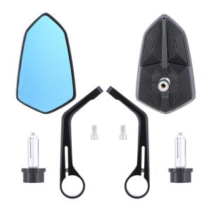 7/8Inch Motorcycle Handlebar End Mirror Inverted Rearview Mirror Universal Replacement 360 Degree Rotating Side Mirror