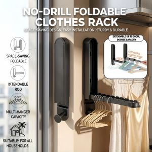 Retractable Clothes Drying Rack Clothes Free folding wall-mountedInvisible Clothes