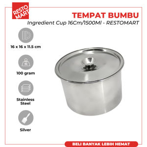 Tempat Bumbu 1500 ml / Ingredient Cup 16 cm RESTOMART Stainless (2919017)(F8)