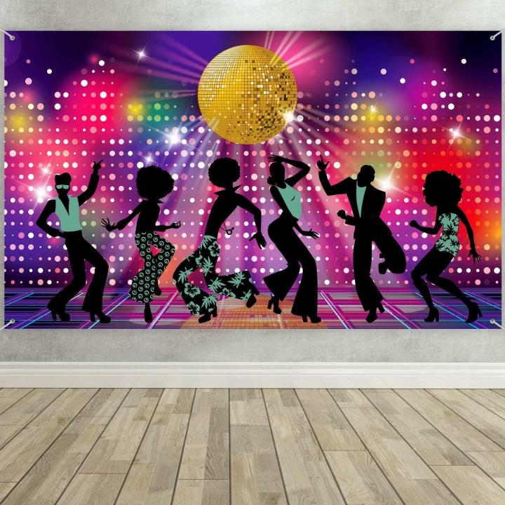 Disco Party Décorations Backdrop Dance Birthday Banner Backdrop