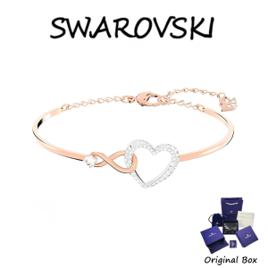 ♈Swarovski♈ 5518869 กำไลข้อมืออินฟินิตี้และหัวใจทองคำชมพู เพชรขาว ไฮเปอร์โบลิก (แจกกล่องของขวัญบรรจุภัณฑ์ของแท้)