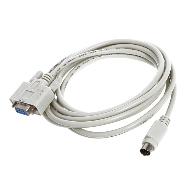 DB9P to 8P Mini Din RS232 Download Cable White 8.2 Ft for PLC DVP-EH ...