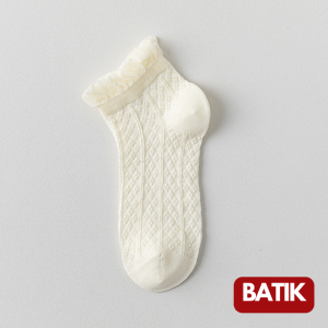 2558 Kaos Kaki Wanita Pendek Model Ruffle Renda Atas Mata Kaki Girly Korean Socks Woman Ankle Sock Bahan Katun Premium