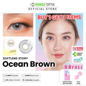 [LADYNAYOAN APPROVED] BUY 1 GET 3 Ocean Brown Monthly Softlens Warna Korea Premium
