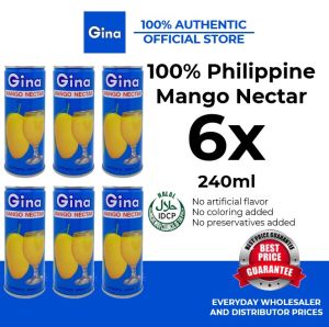6x Gina Mango Nectar Juice 240mL (6 Cans)