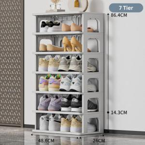 Easyhome.sg Doorway Shoe Rack / Storage Organizer Shelf Stackable BTO Space-Saving Shoe Rack GA