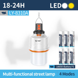 Nụ Cười Cá Mập Ly8310 LED cắm trại Ánh Sáng 4 Chế Độ Trắng ánh sáng ấm áp Có Thể Thu Vào Chụp Đèn 18650 Loại C cắm trại sạc được Đèn cắm trại ngoài trời không thấm nước
