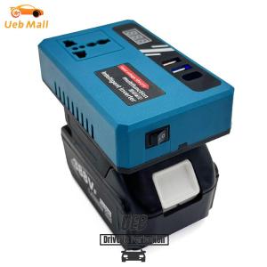 [UEB Mall] DC18V/21V To 220V AC Battery Power Inverter Dual USB DC5V Interface Power Supply Inverter Outdoor Battery Inverter for Outdoor Travel Hiking Adventure