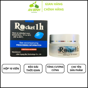 (có Che Tên) Rocket 1h Viên Xanh Đậm Hộp 10V - Tăng Cường Sinh Lý Nam - Tăng C.ứ.ng Và Thời Gian