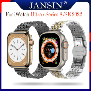 Jansin Dành Cho Đồng Hồ Apple Watch Ultra 49Mm Nam Nữ Dây Thép Không Gỉ Cho I Watch Series 8 7 6 SE 5 432 45Mm 41Mm 40Mm 44Mm 42Mm 38Mm Dây Đeo Kim Loại