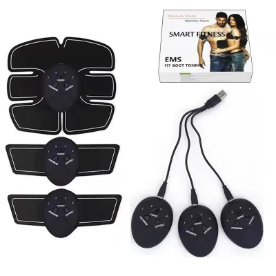 smart fitness EMS เข็มขัดไฟฟ้า เข็มขัดลดไขมัน เครื่องกระตุ้นกล้ามเนื้อ 6โหมด19 เกียร์ เครื่องสลายไขมันหน้าท้อง ลดพุง อุปกรณ์สร้างกล้ามเนื้อ