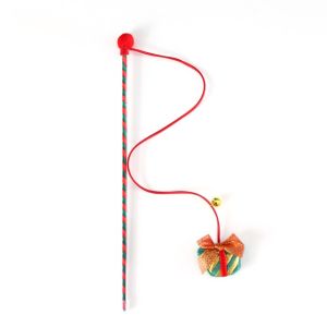 HGII การเล่นเกม ลูกแมวแมว น่ารักน่ารักๆ ตลกๆ การออกกำลังกายแบบสบายๆ ของเล่นหยอกล้อแมว ไม้กายสิทธิ์คริสต์มาสสำหรับแมว แท่งแบบโต้ตอบ ไม้กายสิทธิ์หยอกล้อ