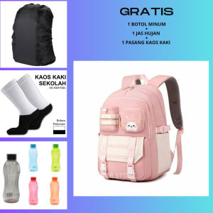 ALMEIRAH - Tas Ransel Sekolah Remaja Wanita Fashion Korea Tas Ransel Sekolah Motif Kartun KUROMI