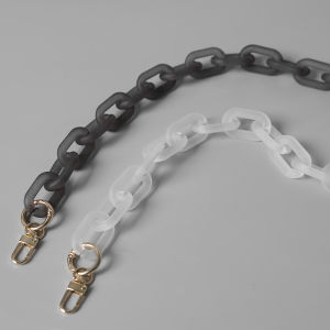 New Fashion Woman Bag Accessory Detachable Boutique Neck Chain Solid Grey White Matte Long Cross body Strap Women Acrylic Shoulder Handle Chains