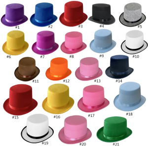 British Style Adult/Kids Flat Top Hat Prom Carnivals Party Costume Felt Magician Hat for Carnivals Show Rave Party
