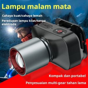 MITSUYAMA MS-258P Senter Kepala LED 50W Rechargeable 3 Mode Cahaya Zoom Flash Lampu Kepala Outdoor