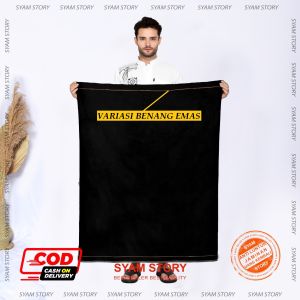 Sarung Shalat Dewasa Motif Tenun Syam Story List Emas Anti Luntur
