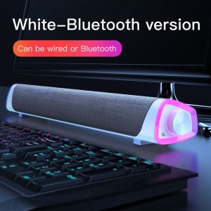 Niye PC Bar Bluetooth Speakers USB Wired Computer Speaker 3D Stereo Surround Subwoofer 3.5mm Jack AudioStereo Music Surround Speaker Anti-magnetic Technology Speaker for Home Office