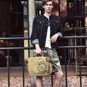 Men Crossbody Bags Male Canvas Shoulder Messenger for Travel Business Briefcase Large Satchel Laptop Handbags