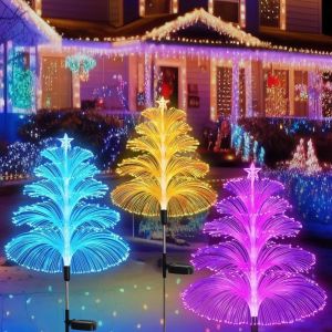 HUNIU Đầy màu sắc Đèn sứa năng lượng trời 1/2/3/5 lớp Chống thấm nước Đèn cỏ hình sứa Mới Chất lượng cao Đèn năng lượng trời ngoài trời Ngoài trời